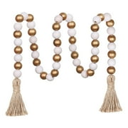 Wood Bead Garland,39in Farmhouse Beads with Tassels Boho Beads for Tiered Tray Decorative Beads Home Decor